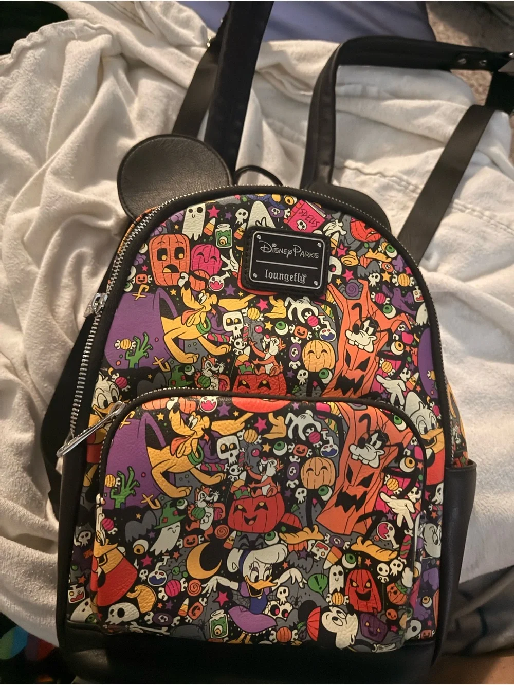 Disney Purple Multi Halloween Character Mini Backpack